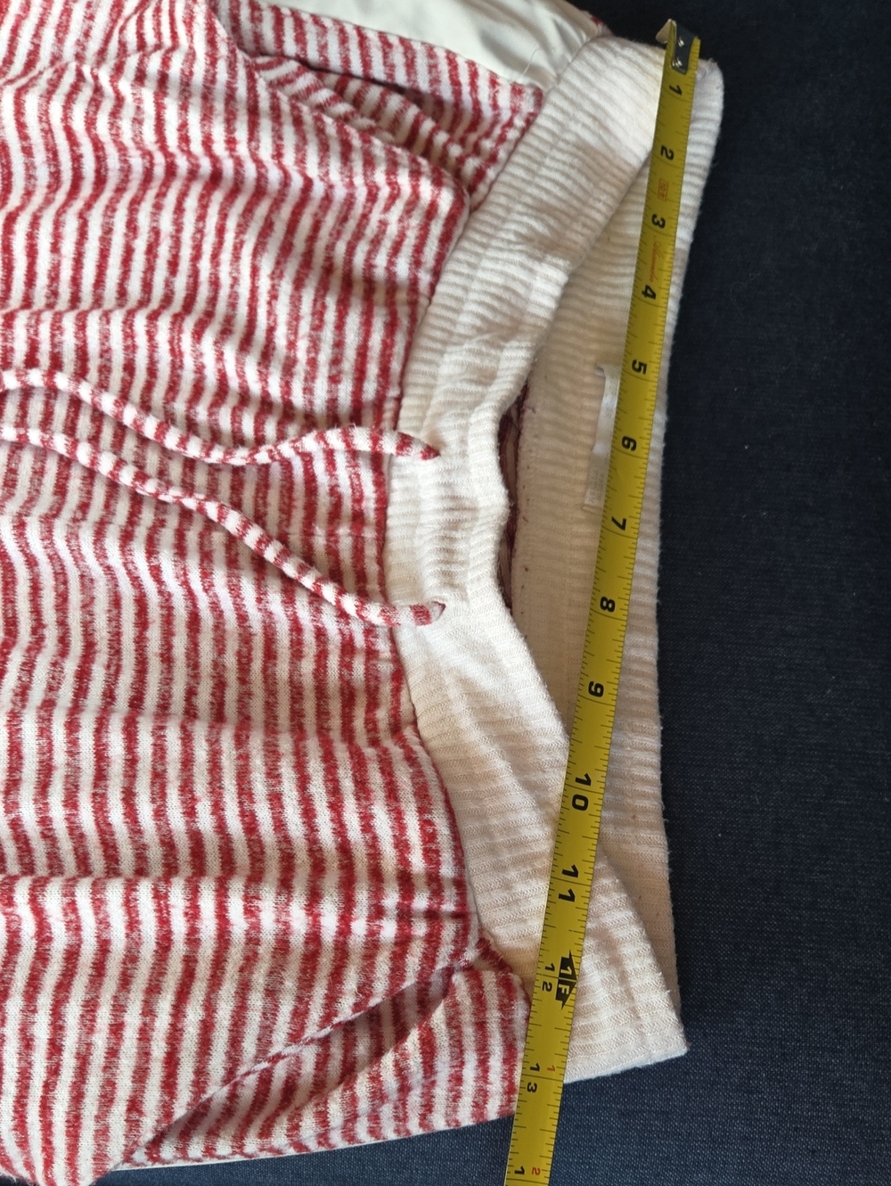 Abercrombie & Fitch Red/White PJ Jogger Pants Stripe Women M Cozy Pockets Lounge - Picture 3 of 9